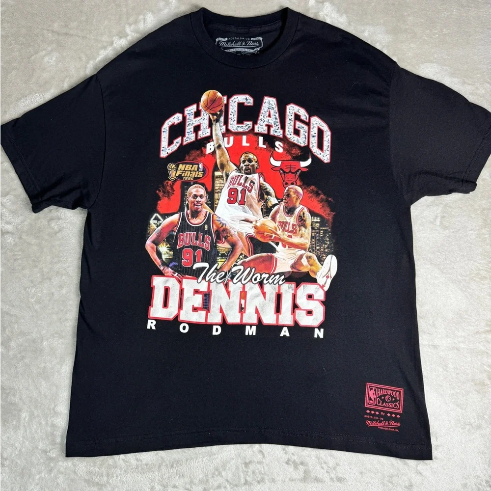 Dennis Rodman‎ The Worm Shirt Mens XL Black Chicago Bulls NBA Finals 96 NBA